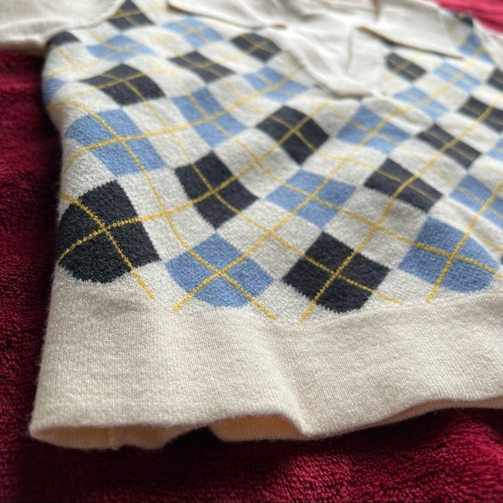 Patternâcollar crop sweater - Picture 6 of 9